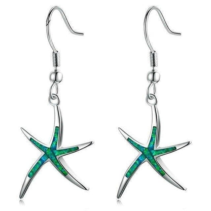 Starfish Earrings in Opal and Silver - emmy-rae-jewels.com