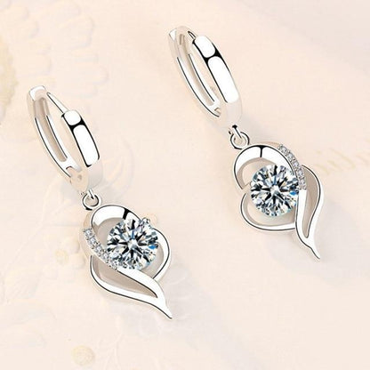 925 Sterling Silver and Zirconia Inlaid Floral Earrings - emmy-rae-jewels.com
