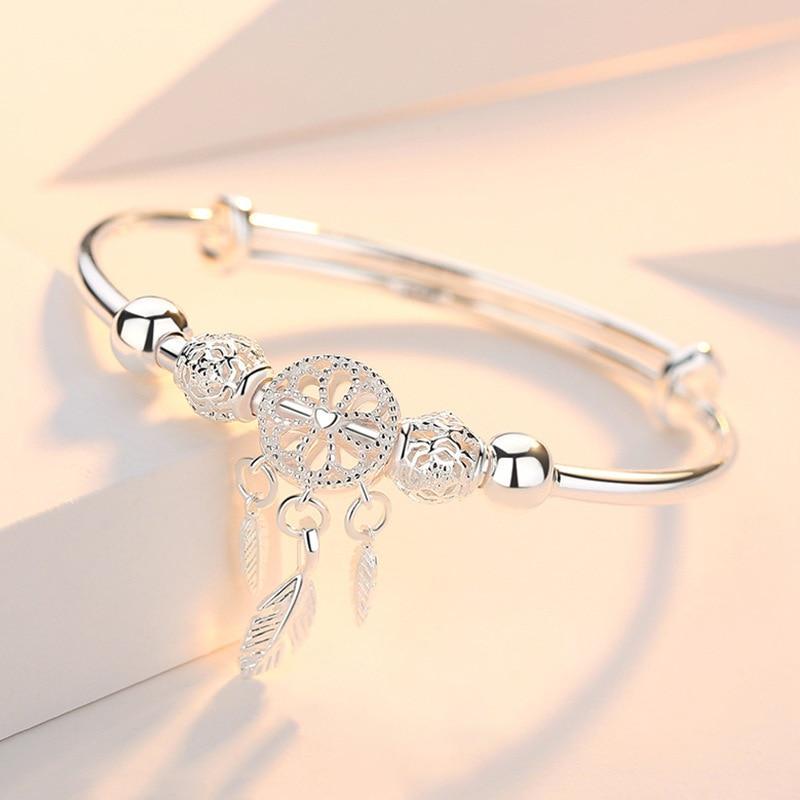 925 Silver Adjustable Dreamcatcher Bracelet - emmy-rae-jewels.com