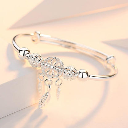925 Silver Adjustable Dreamcatcher Bracelet - emmy-rae-jewels.com