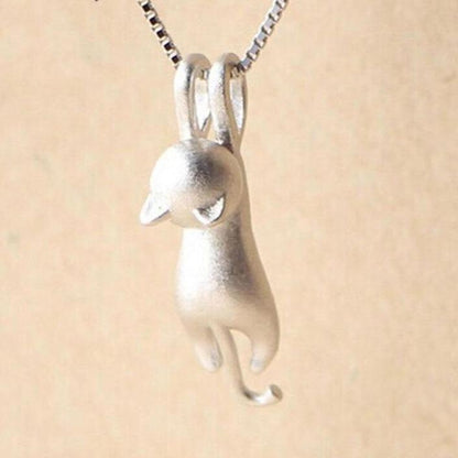 925 Sterling Silver Playful Kitty Necklace - emmy-rae-jewels.com