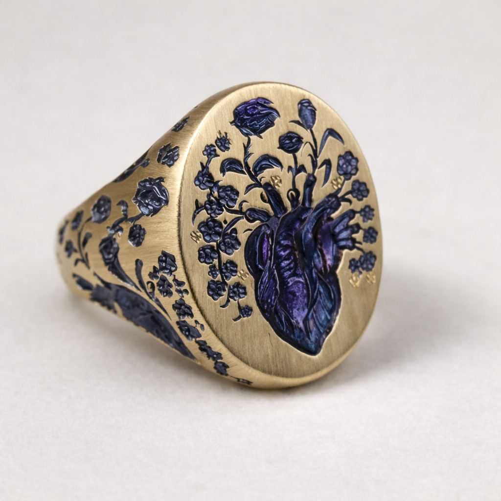 Blue Blossom Vintage Gold Ring