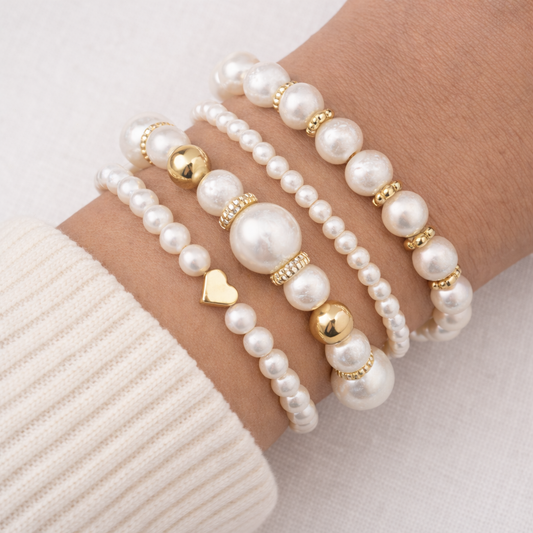 Exquisite Pearl Bracelet Set - emmy-rae-jewels.com