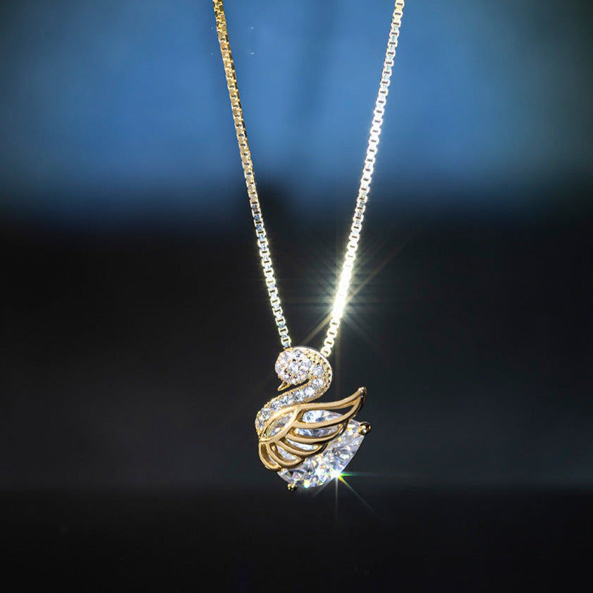 Crystal Swan Necklace - emmy-rae-jewels.com