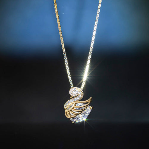 Crystal Swan Necklace - emmy-rae-jewels.com