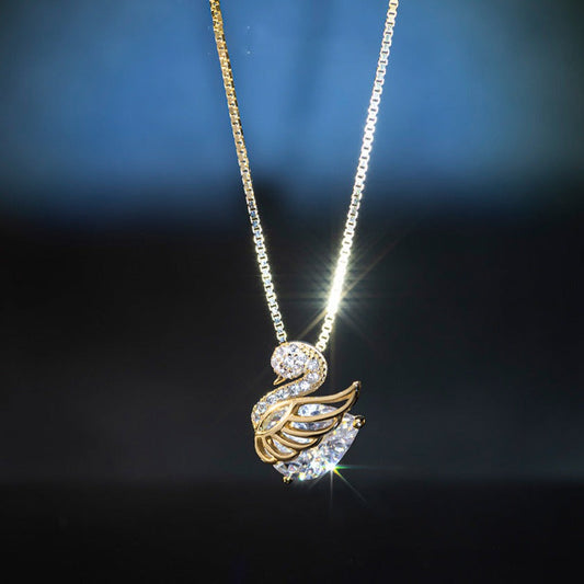 Crystal Swan Necklace - emmy-rae-jewels.com