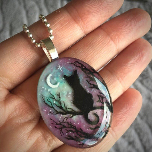 'The starry night' lovely cat necklace - emmy-rae-jewels.com