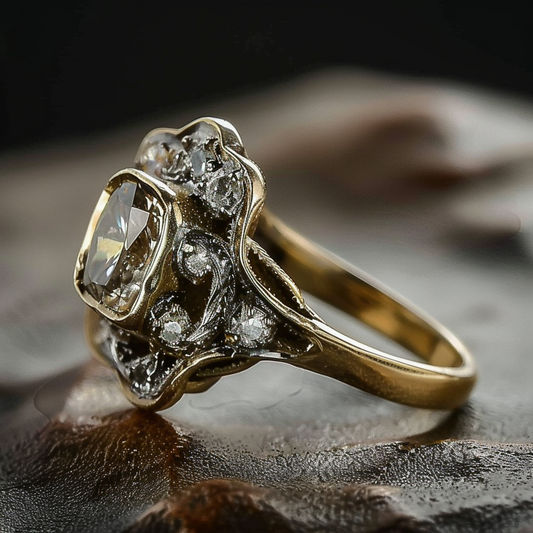 Vintage Zirconia Gold Ring